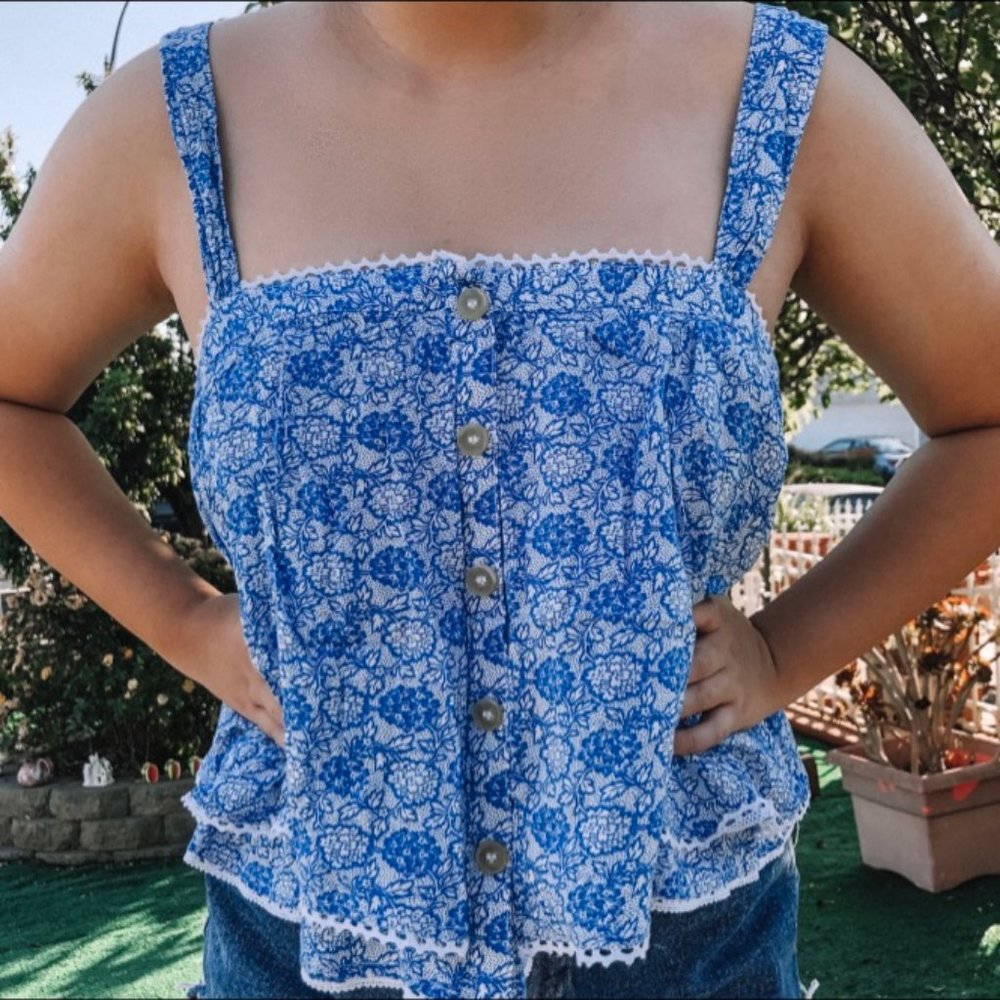 FREE PEOPLE | Floral BOHO Tank Blouse